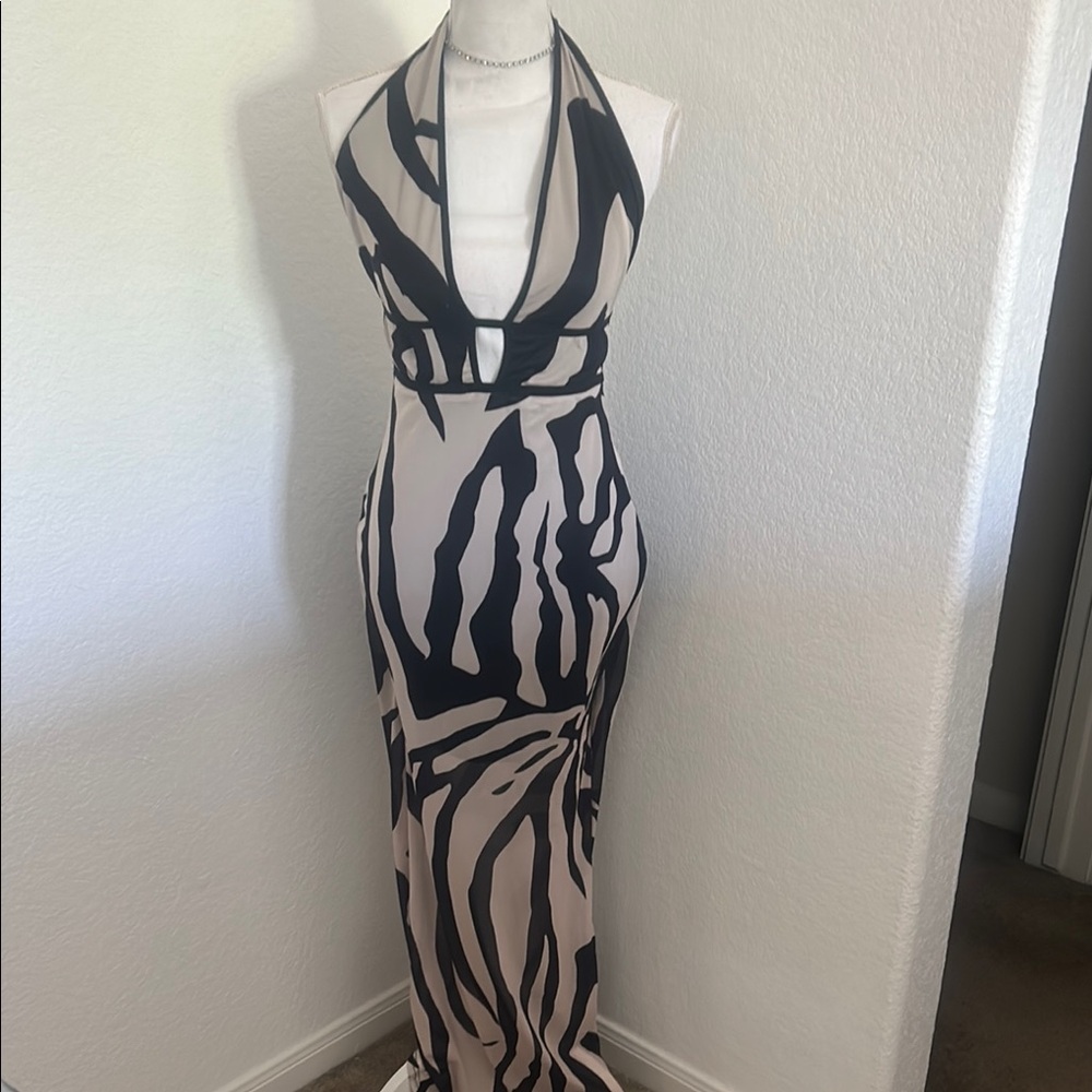 Black and Cream maxi dress
